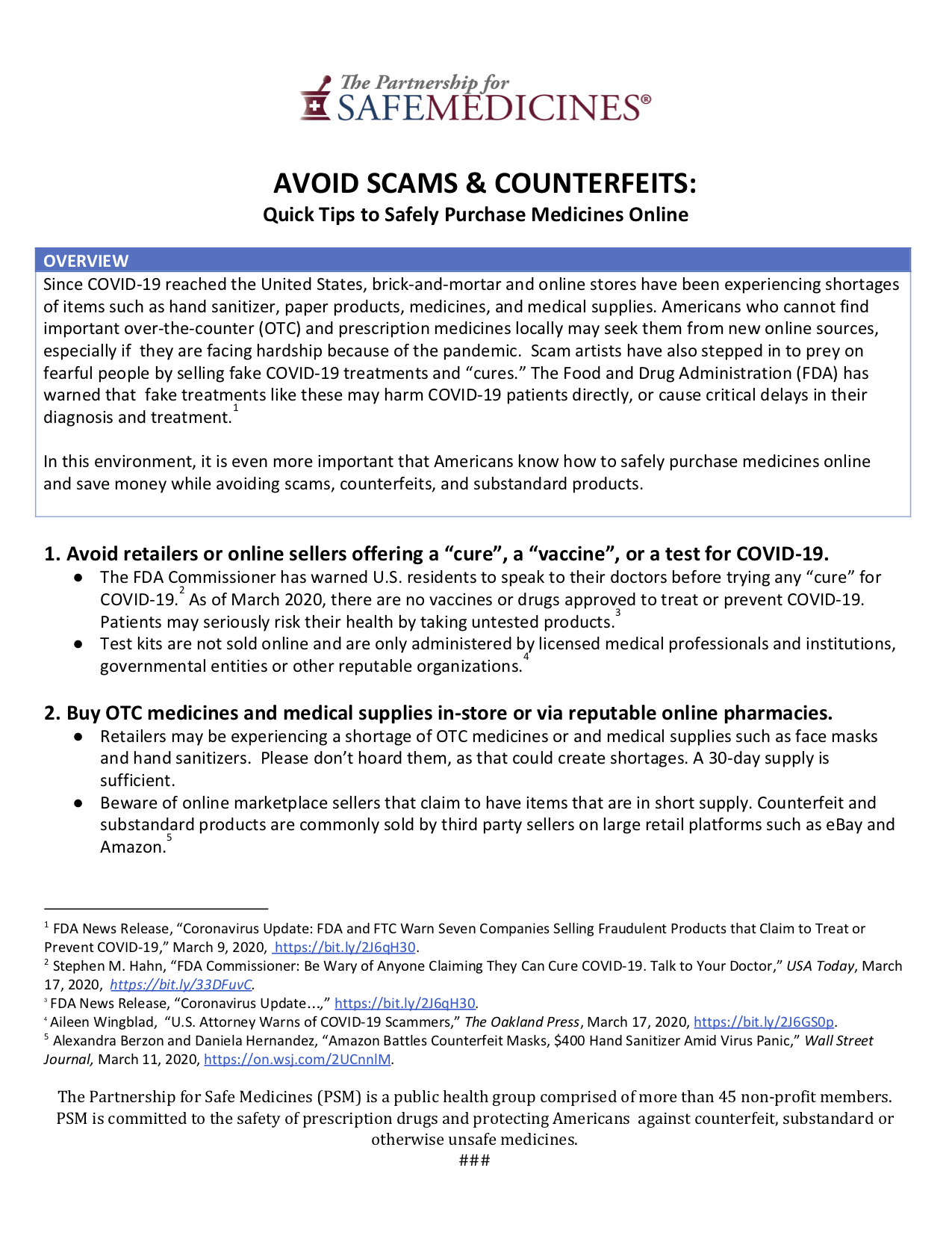Read our COVID-19 safety<br> tips in <a href="http://www.safemedicines.org/wp-content/uploads/2019/09/Safe-Purchasing-COVID-19-eng-span.pdf">English and Spanish</a> to<br> learn more.
