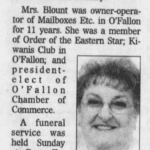 Excerpt of Maxine Blount's Obituary, St. Louis Post-Dispatch, October 28, 2002