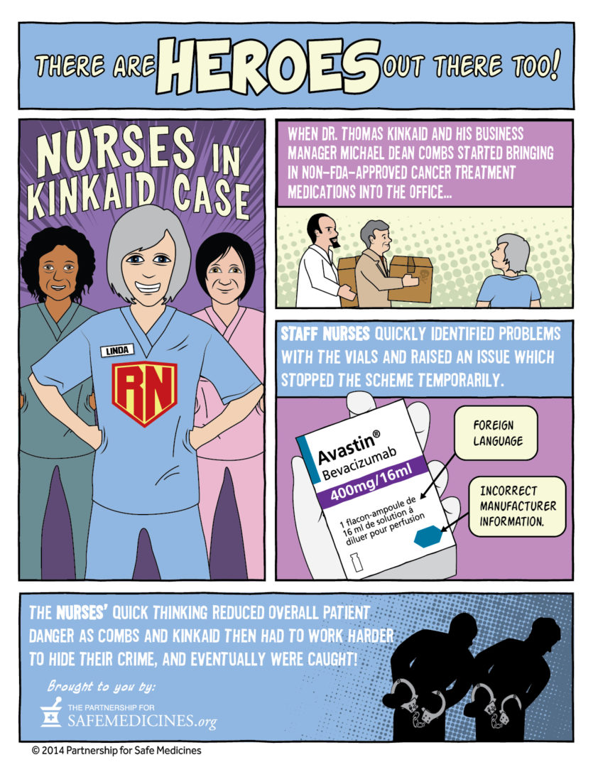 <a href="https://www.safemedicines.org/2015/11/rogues-gallery-comics-an-illustrated-guide-to-counterfeit-drug-crime-html.html?highlight=nurses%20comic">Read all our Rogues <br>Gallery comics.</a>