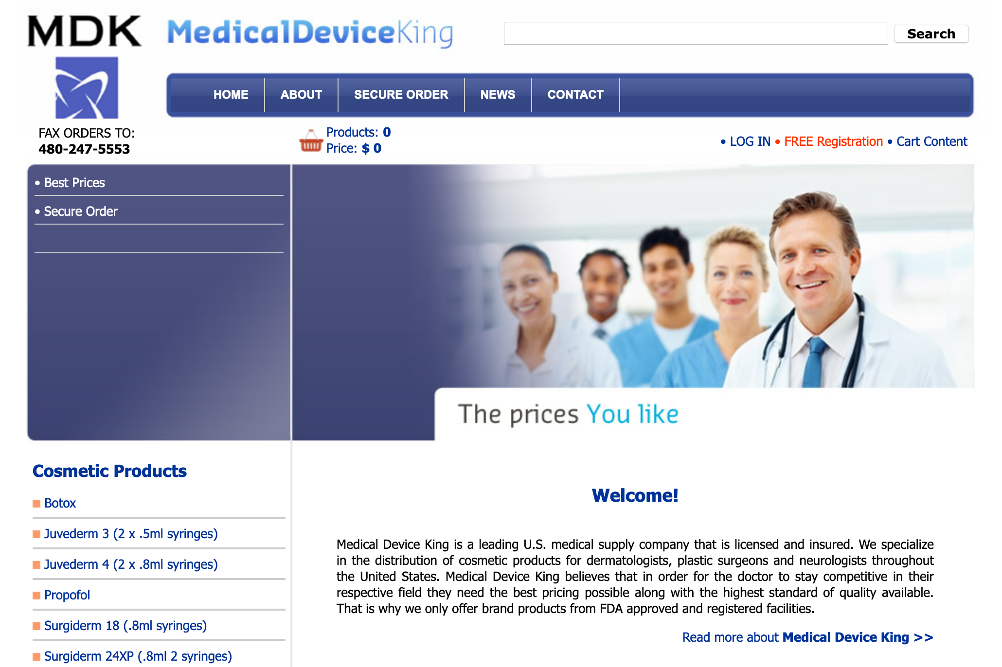 Medical Device King website, 2011