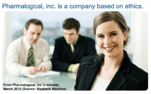 Pharmalogical, Inc - screenshot from homepage, 2010