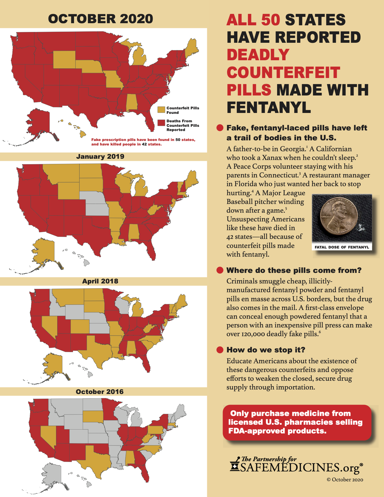 All 50 states have reported counterfeit pills made with fentanyl, October 2020