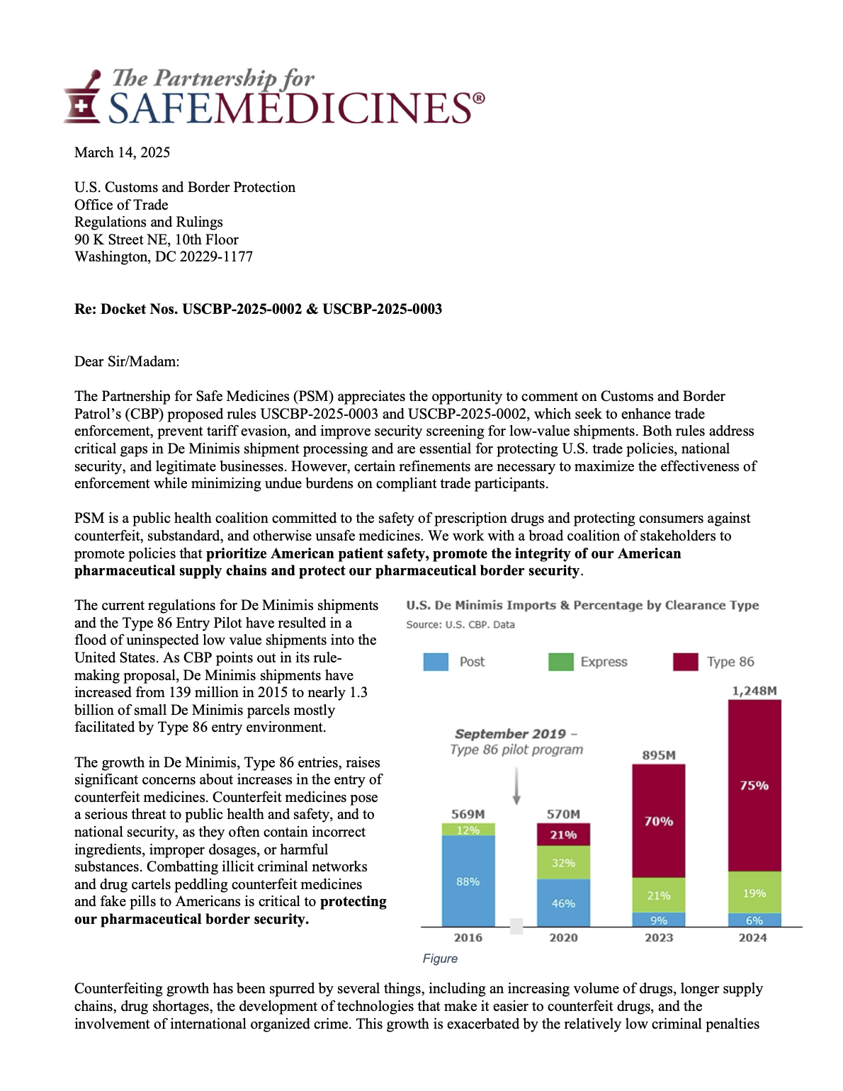 PSM comment low value shipments