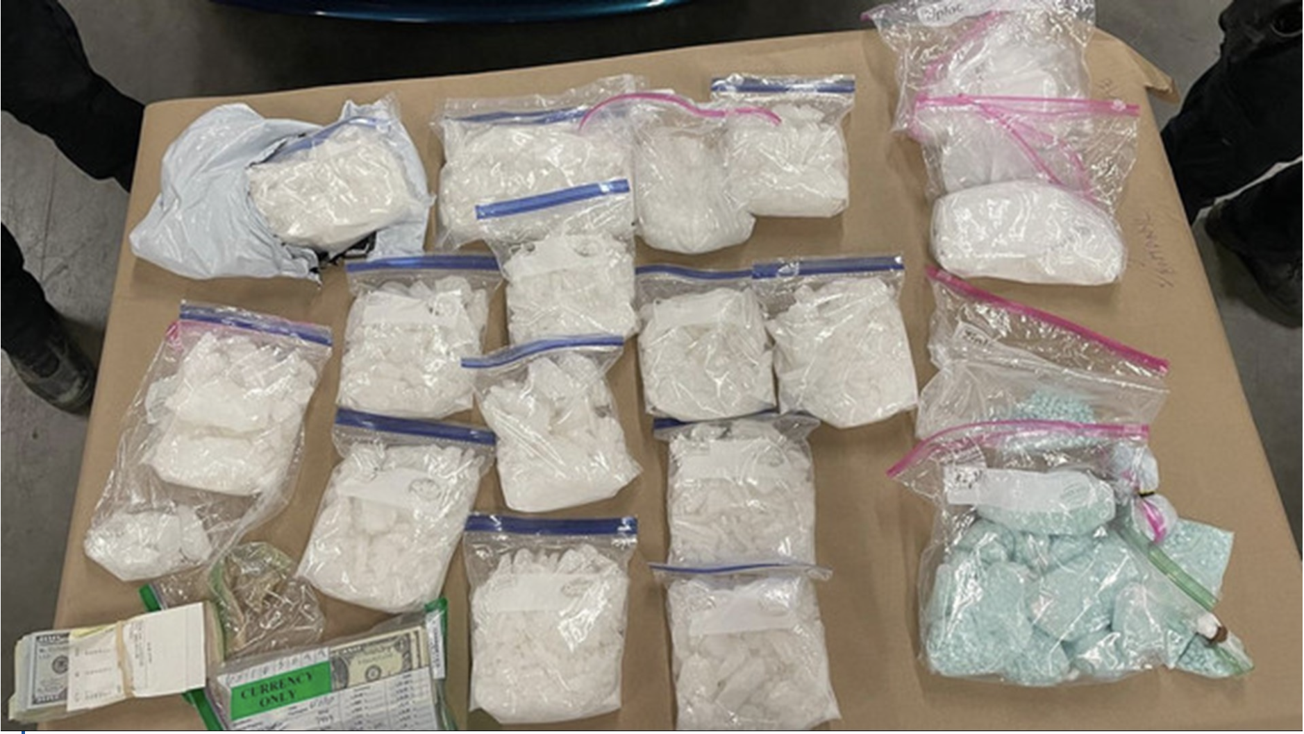 Fentanyl pills and meth seized outside a high school in Seattle, WA in June 2023