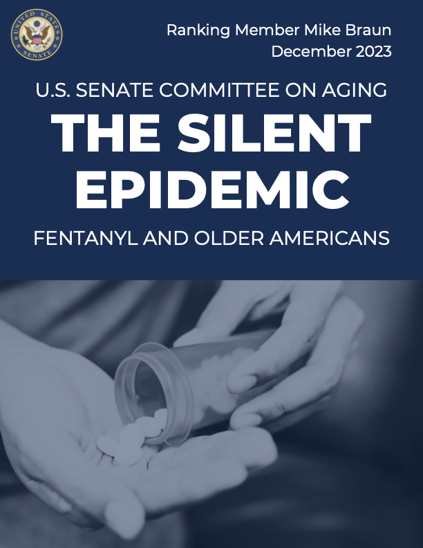 Cover of U.S. Senate Committee report: The Silent Epidemic: Fentanyl And Older Americans