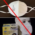 Counterfeit N95 mask and packaging