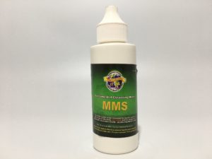 Bottle of "Miracle Mineral Solution"