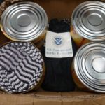 Top view of coffee cans in a box