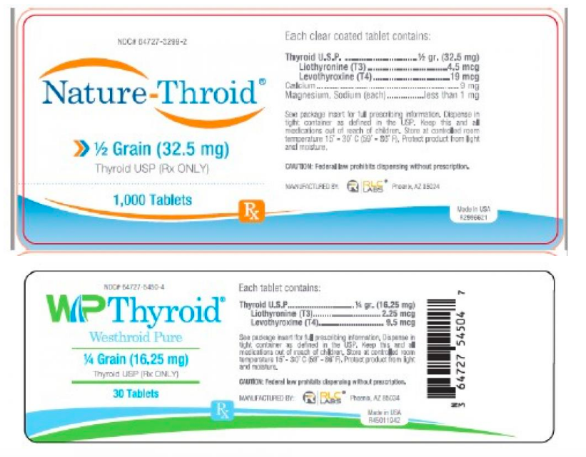 RLC Labs, Inc., Issues Voluntary Nationwide Recall of Lots of Nature- Throid® and WP with Current Expiry Due to Sub Potency – Partnership for Safe Medicines