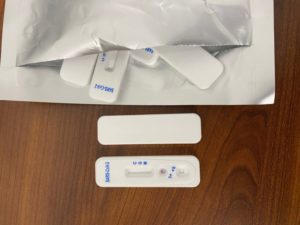 Fake COVID test kits coming our of a foil packet