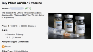 a dark web ad for covid-vaccine