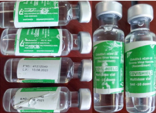 Counterfeits of Covishield vaccines seized in Uganda (image via Securing Industry)

