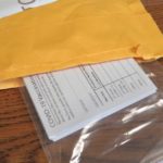 vaccine cards in a mailing envelope