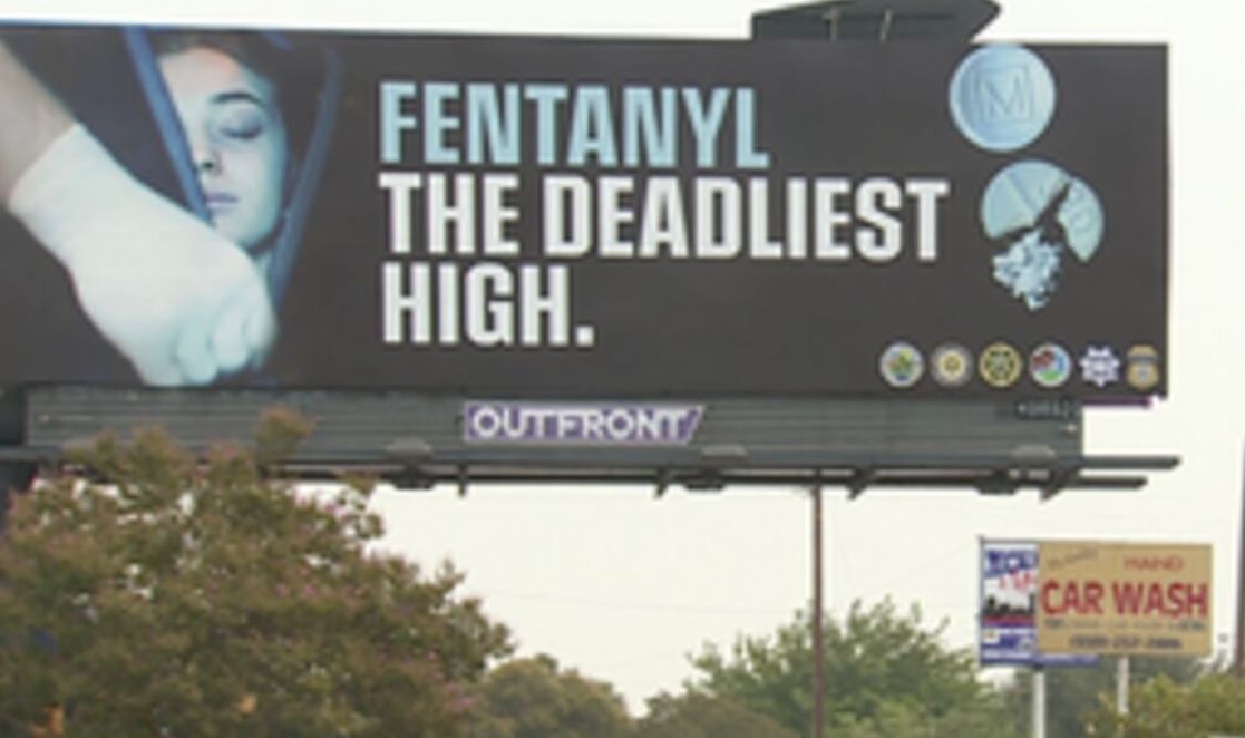 An image of the new fentanyl billboard Fresno (Photo: KMPH Photojournalist Zack Holman)
