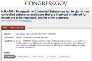 Screenshot of bill listing on Congress.gov