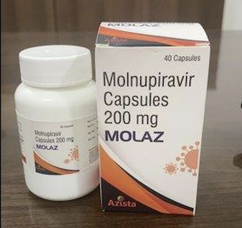 box and bottle of fake OTC molnupiravir treatment