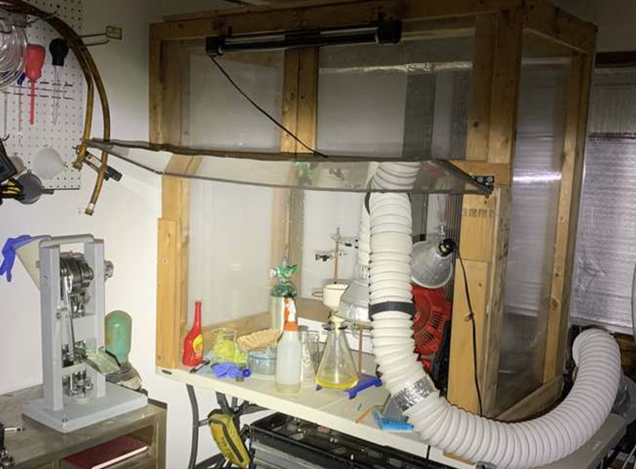 Meth lab in a garage or basement