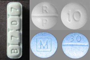 three sets of counterfeit pills