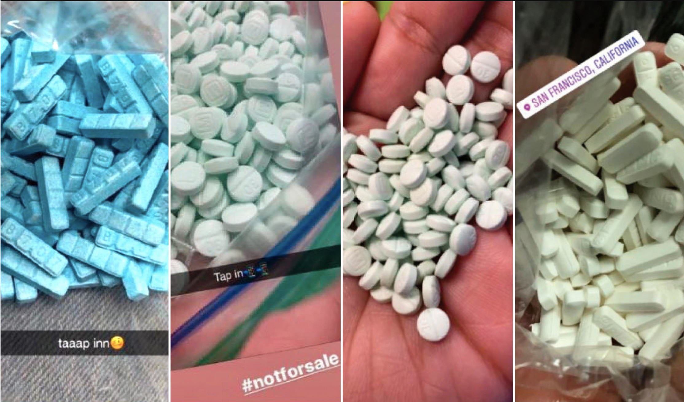 Drugs advertised on Instagram in the Oakland case (Image: Mercury News)
