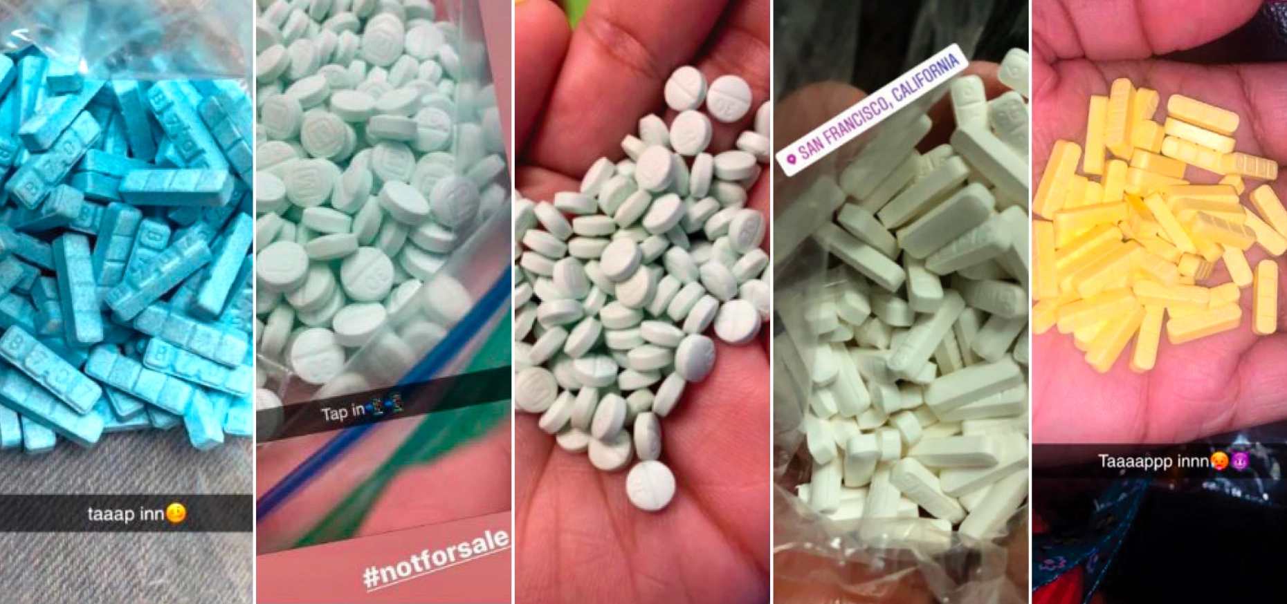 colorful images of pills sold on snapchat
