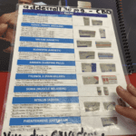 image of a laminated paper with a list of prescription drugs