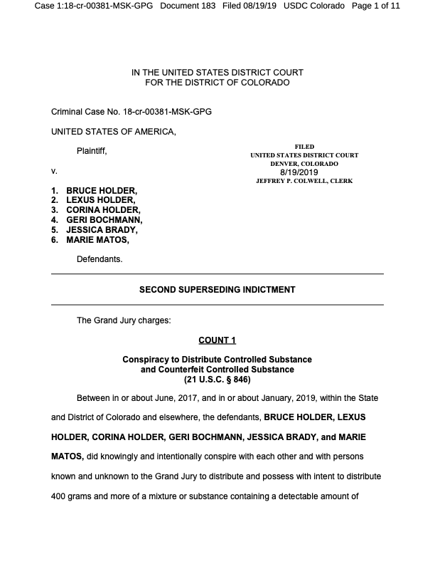 first page of an indictment
