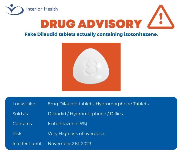 Warning about fake Dilaudid, British Columbia, Canada, November 2023 