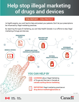 Health Canada’s Health Product Infowatch promoted a new platform to help Canadian healthcare professionals identify and report illegal advertising of drugs and medical devices.