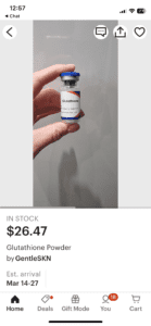 An Etsy listing selling an antioxidant for injection