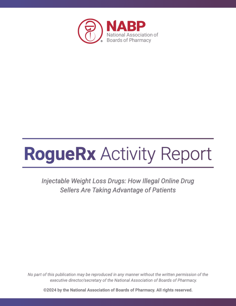 cover of NABP report about illegal online sales of GLP-1 agonist