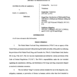 first page of the Information filed for USA v Lamberty