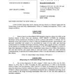 front page of a criminal complaint