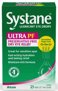 Systane-Eye-Drops-box Green box labelled "Systane lubricant eye drops"