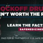 Still from ad that says "Knock off drugs aren't worth the risk"