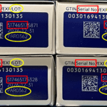 Boxes showing the lot and serial number of counterfeit Ozempic