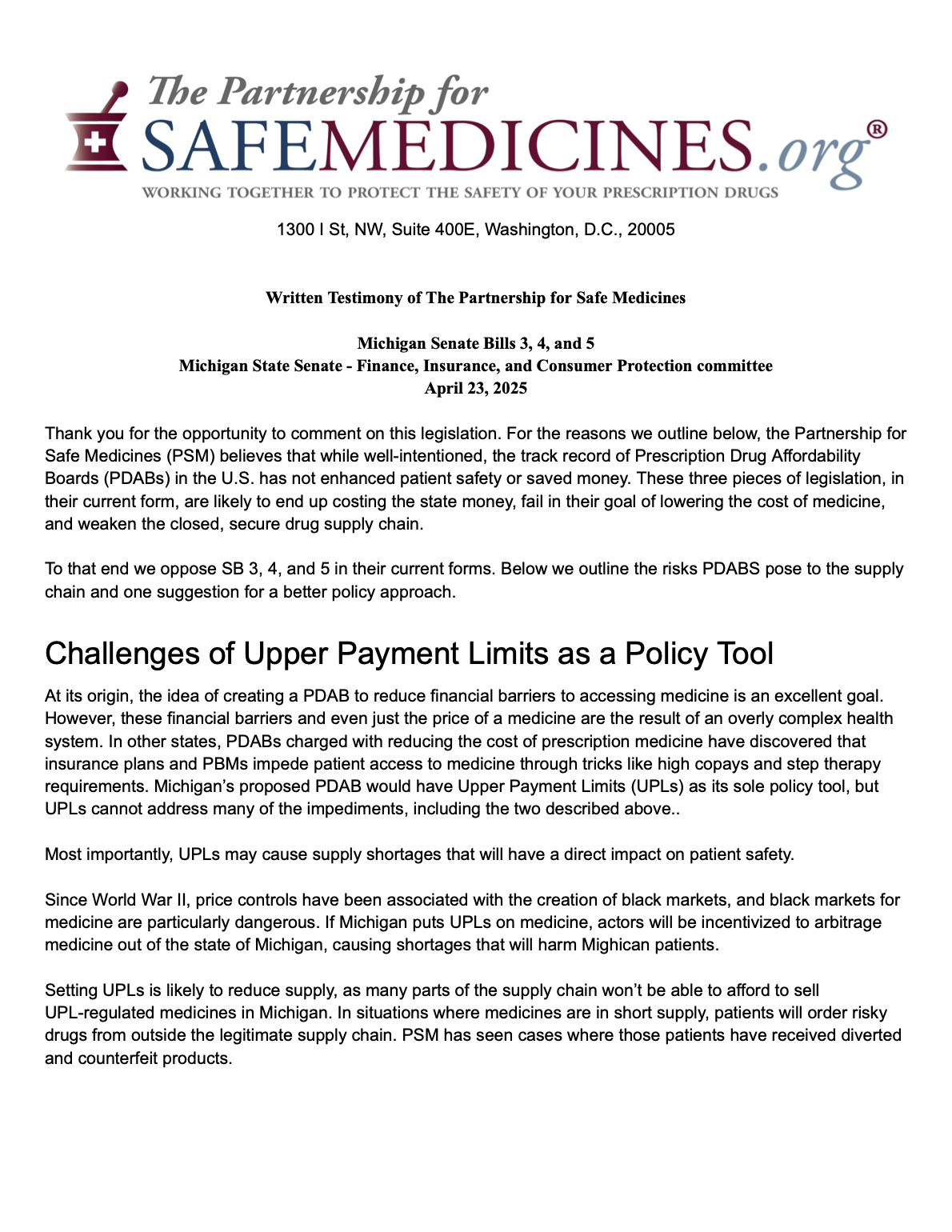 front page of a document