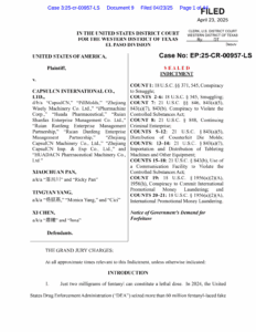 cover of a federal indictment