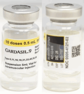 close up view of the front and back of a medicine vial