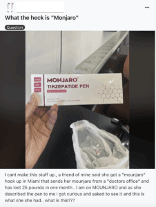 On August 16, a Reddit user shared a photo of a Mounjaro counterfeit that a friend had been taking. The friend believed her medicine, which came in a box that misspelled “Monjaro,” was from a doctor’s office in Miami. The post has garnered a lot of attention, and one commenter found a matching box for sale on a Pakistan-based website. Thanks to Dave Knapp, who shared this story on LinkedIn. 
