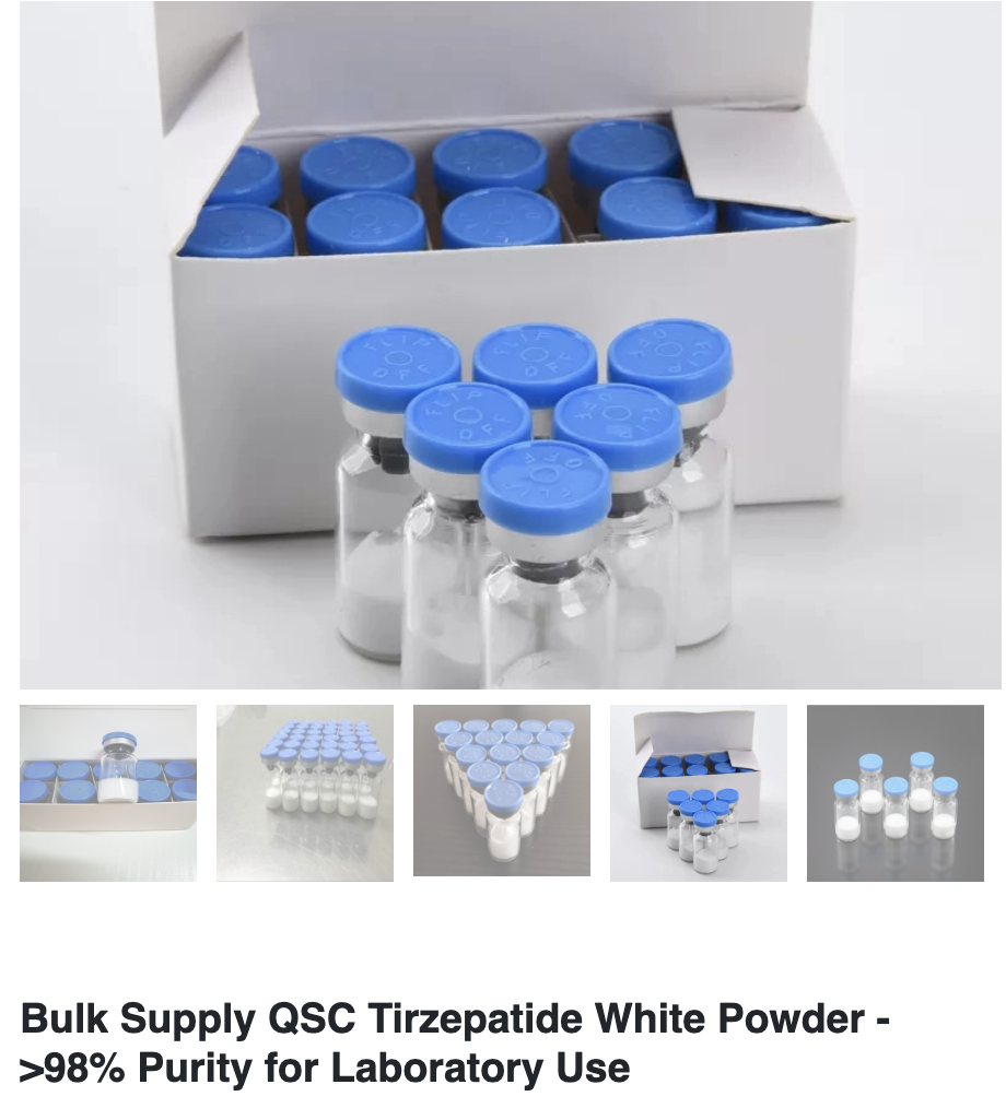 Bulk-tirz-listing-9-16-2025 Screenshot of a listing for bulk tirzepatide sales, September 2025