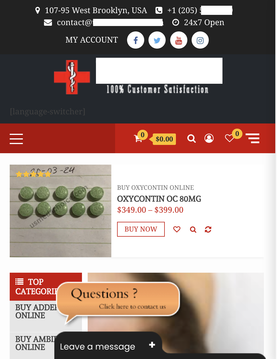 US-Meds-Screenshot-10-27-2025 Screenshot of a website FDA warned for selling controlled prescription drugs, October 2025