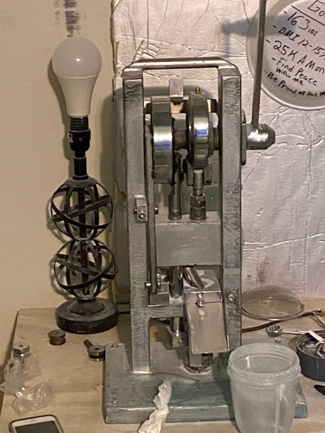 hand crank pill press- DOJ Mass