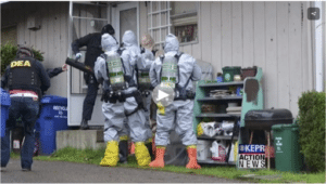 DEA agents raiding a fentanyl lab in Washington state (June 2016 KEPRTV.com)