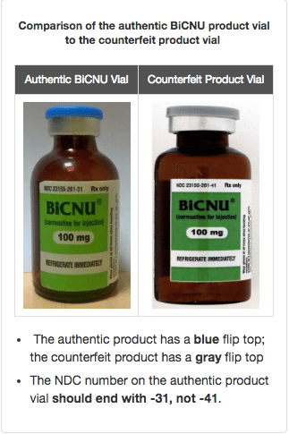 BiCNU bottles